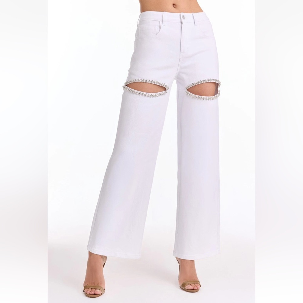 THE NOLI SHOP Ivanka Crystal Jean - White - size 28